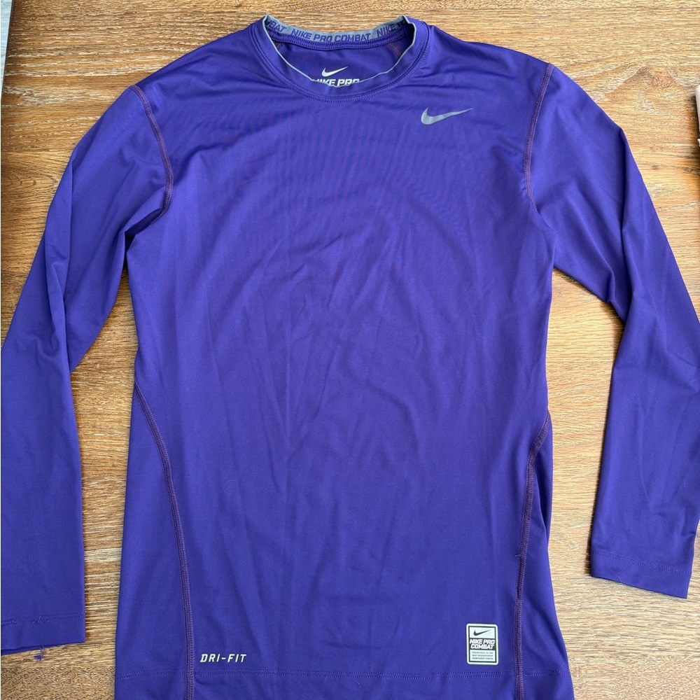 Nike Pro Combat Purple Compression Shirt